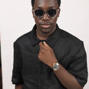 100% linho black shirt